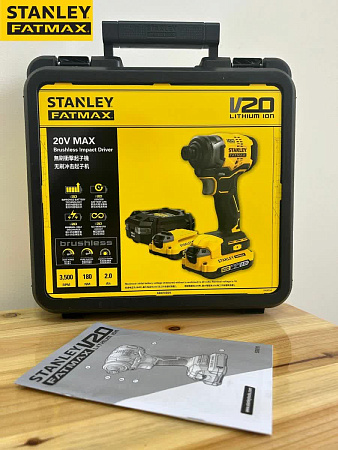 Аккумуляторный ударный винтоверт Stanley FatMax SBI810D2K V20, 20 В, 170 Н·м, 2×2 А·ч