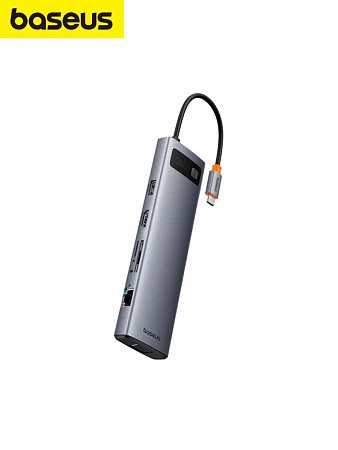Хаб Baseus Metal Gleam 11 в 1 (4K@60 Hz Clarity) VGA, RJ45, HDMI)