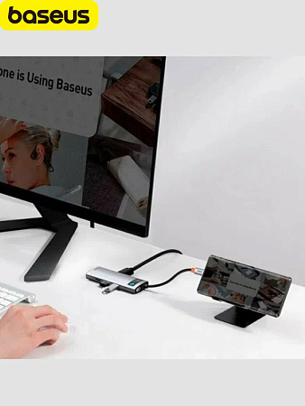 Хаб Baseus StarJoy 6 в 1 (HDMI, USB-Aх3, PD, VGA)