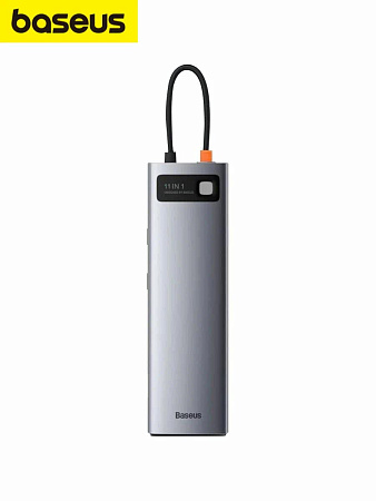 Хаб Baseus Metal Gleam 11 в 1 (4K@60 Hz Clarity) VGA, RJ45, HDMI)