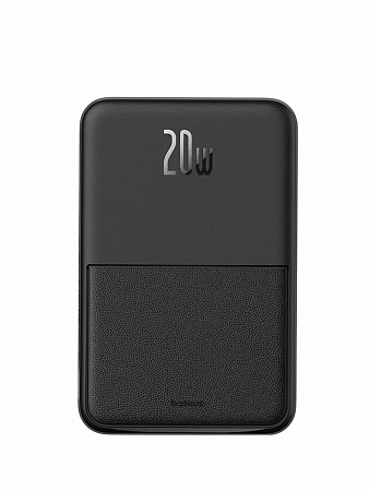 Внешний аккумулятор Baseus MagPro с подставкой / Магнитный powerbank 5000 мАч,чёрный