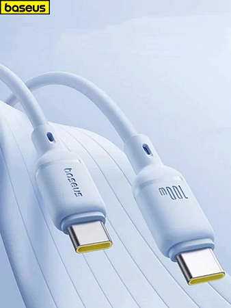 Кабель Baseus 100w 2 в 1 Type-C*2 1.5 m Голубой