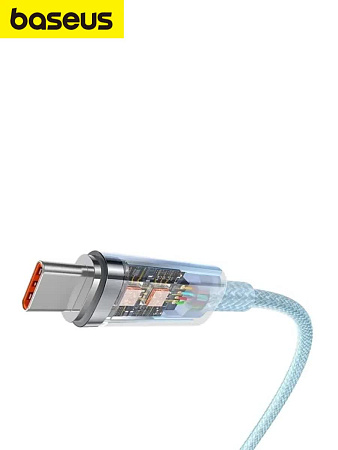 Кабель Baseus Auto Power-OFF for Overheating Type-c Голубой