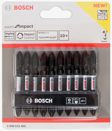 Набор бит PH2 x 65 мм Bosch 2608522405 10 шт.