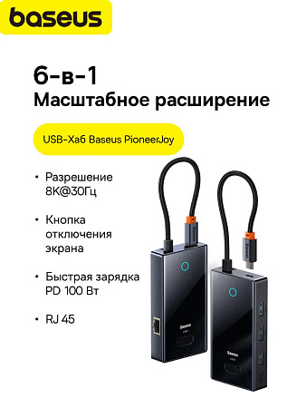Хаб Baseus Focus Series 6-Port (RJ-45)
