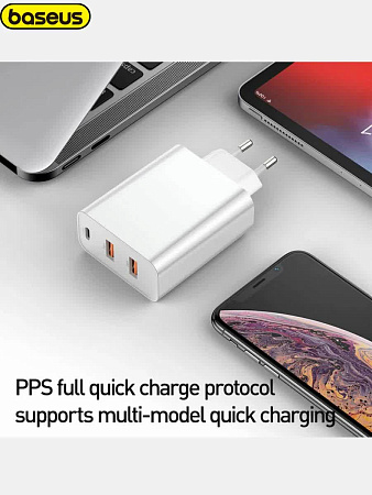  Сетевое зарядное устройство Baseus 60w (2 U + C) Speed PPS