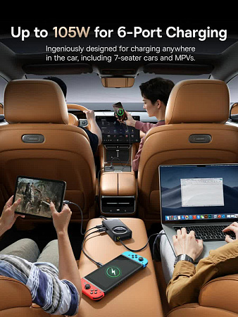 Автомобильное зарядное устройство Baseus PrimeTrip VW1 Car 105w в прикуриватель