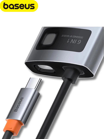 Хаб Baseus StarJoy 6 в 1 (HDMI, USB-Aх3, PD, VGA)