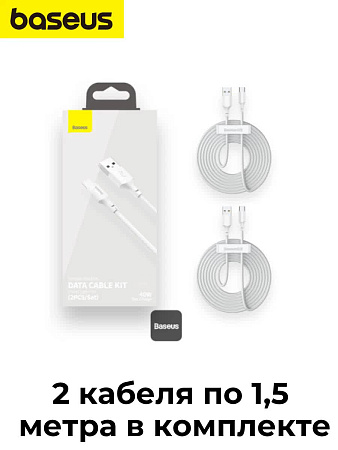 Кабель Baseus 40w USB-A-Type-C (Simple Wisdom) 2 шт. в упаковке