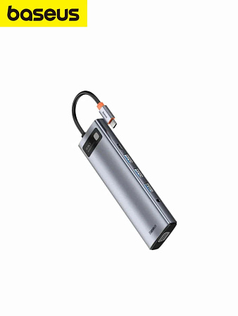Хаб Baseus Metal Gleam 11 в 1 (4K@60 Hz Clarity) VGA, RJ45, HDMI)