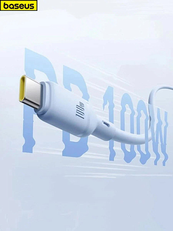 Кабель Baseus 100w 2 в 1 Type-C*2 1.5 m Голубой