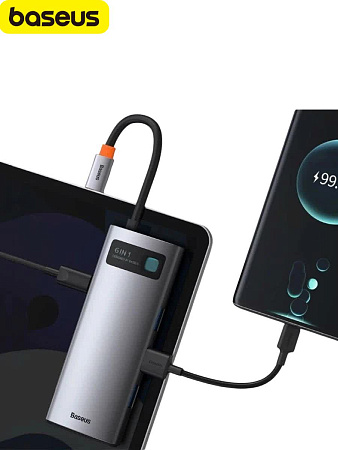 Хаб Baseus StarJoy 6 в 1 (HDMI, USB-Aх3, PD, VGA)