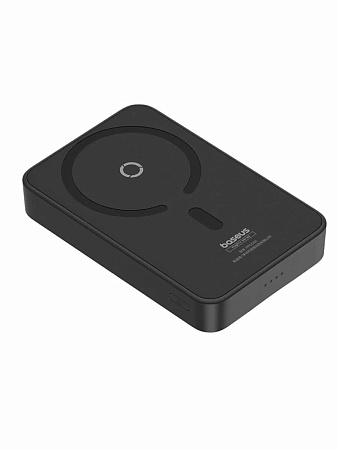 Внешний аккумулятор Baseus MagPro с подставкой / Магнитный powerbank 5000 мАч,чёрный