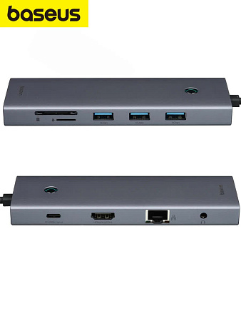Хаб Baseus UltraJoy 10 в 1 (10-Port HUB) (VGA+Jack 3.5, RJ 45, HDMI)