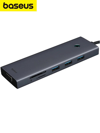 Хаб Baseus UltraJoy 10 в 1 (10-Port HUB) (VGA+Jack 3.5, RJ 45, HDMI)